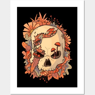 Fierce autumn skull Posters and Art